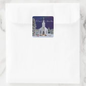 Nativiteit in de kerk vierkante sticker (Tas)