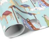 Nativiteit in lichtblauw cadeaupapier (Rol Hoek)