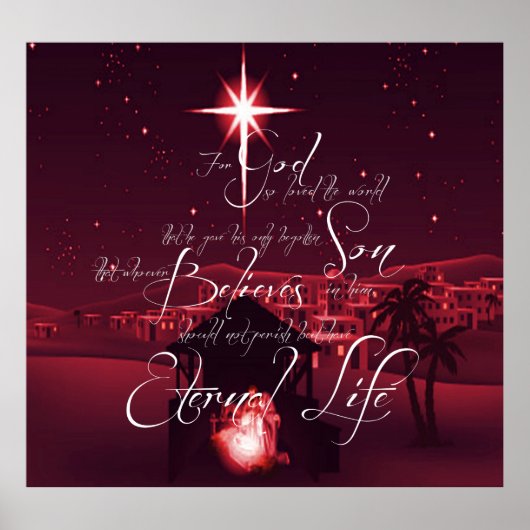 Nativiteit John 3:16 Poster (Voorkant)