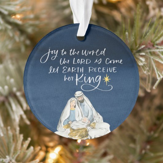 Nativiteit Joy Waterverf Religieuze Kerstmis Ornament (Boom)