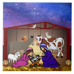 Nativiteit keramische Tegel Tegeltje