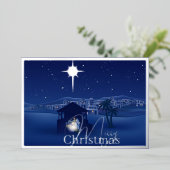 Nativiteit kerstmis folie feestdagenkaart (Staand Voorkant)