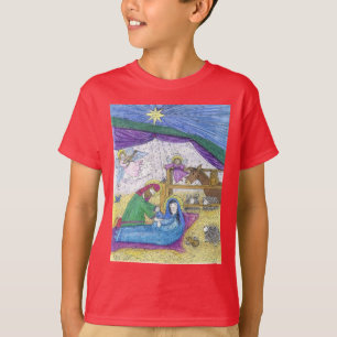 Nativiteit kerstmis t-shirt