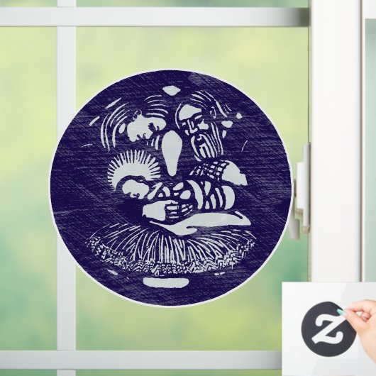 Nativiteit Letterpress Medallion Raamsticker (Huis)