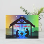 Nativiteit Manger-kerstgrafisch Kaart (Staand voorkant)