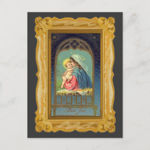 Nativiteit Mary die de Baby Jezus vasthoudt Briefkaart