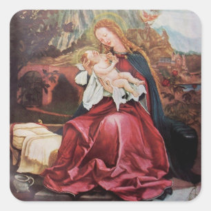 NATIVITEIT MET ANGELS - MAGISCH VAN CHRISTMAS VIERKANTE STICKER
