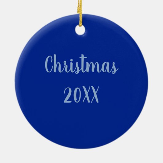 Nativiteit met Kerstmis + Datum Keramisch Ornament (Achterkant)