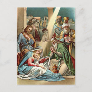 Nativiteit met Mannen Briefkaart