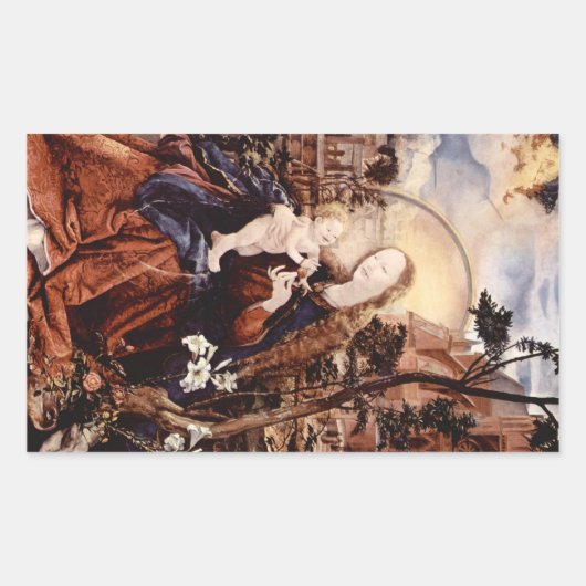 NATIVITEIT MET WITTE LEVENS - MAGISCH VAN CHRISTMA RECHTHOEKIGE STICKER (Voorkant)