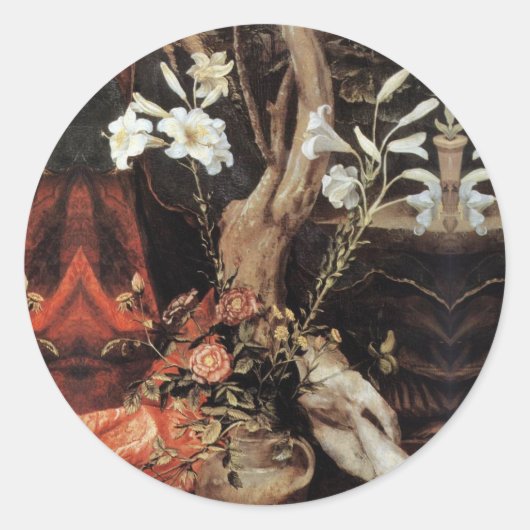 NATIVITEIT MET WITTE LEVENS - MAGISCH VAN CHRISTMA RONDE STICKER (Voorkant)