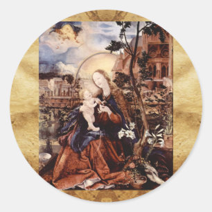 NATIVITEIT MET WITTE LEVENS - MAGISCH VAN CHRISTMA RONDE STICKER