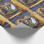 NATIVITEIT MONOGRAM CHRISTMAS PARCHCHCHMENT CADEAUPAPIER (Hoek)