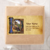 NATIVITEIT MONOGRAM CHRISTMAS PARCHCHCHMENT ETIKET (Insitu)