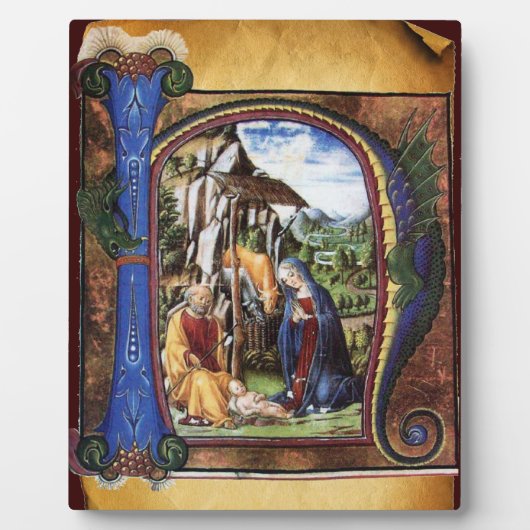 NATIVITEIT MONOGRAM CHRISTMAS PARCHCHCHMENT FOTOPLAAT (Voorkant)