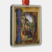 NATIVITEIT MONOGRAM CHRISTMAS PARCHCHCHMENT METALEN ORNAMENT (Rechts)