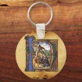 NATIVITEIT MONOGRAM CHRISTMAS PARCHCHCHMENT SLEUTELHANGER (Voorkant)