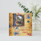 NATIVITEIT MONOGRAM FLORAAL CHRISTMAS PARCHCHMENT KAART (Staand voorkant)