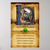 NATIVITEIT Old Irish Kerstbesnijdenis Parchment Poster (Voorkant)