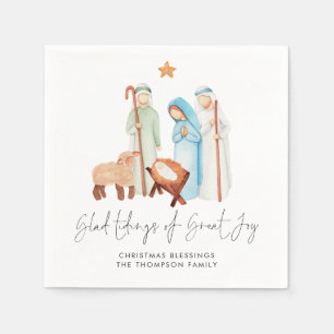 Nativiteit scene Glad Tidings of Great Joy Name Servet