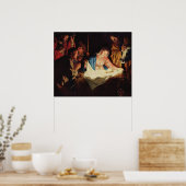 Nativiteit-scènecadeautjes voor kerstmis poster (Keuken)