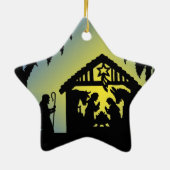 Nativiteit Silhouette Joy aan de wereld Keramisch Ornament (Achterkant)