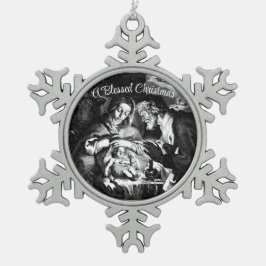 Nativiteit Snowflake Framed Ornament