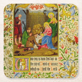 Nativiteit | Tot je deze dag geboren bent Vierkante Kartonnen Onderzetter