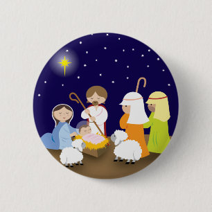 Nativiteit van de Heer Ronde Button 5,7 Cm