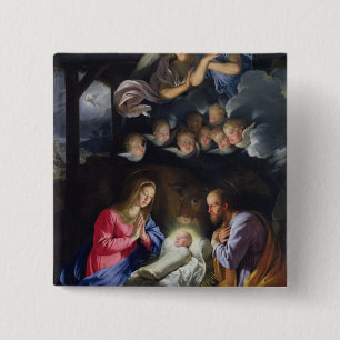 Nativiteit Vierkante Button 5,1 Cm