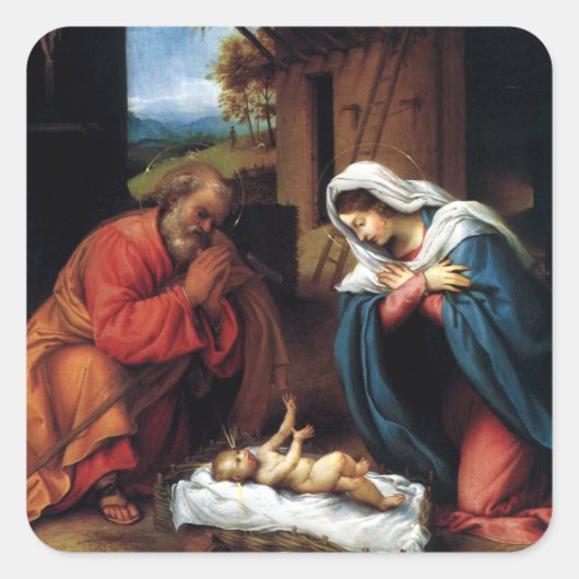 Nativiteit Vierkante Sticker (Voorkant)