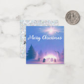 Nativiteit Vrolijk kerstfeest en een gelukkig nieu Notitiekaartje (Voorkant / Achterkant in situ)