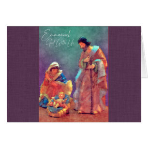 Nativiteit waterverf stijl in paars