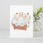 Nativiteit Wieg Baby Kaart (Staand voorkant)