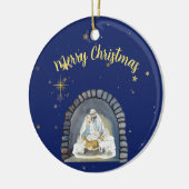 Nativiteit Zure kerst Keramisch Ornament (Links)