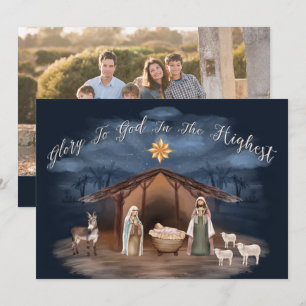 Nativiteitsbril voor godkerst Christelijkste foto Feestdagenkaart