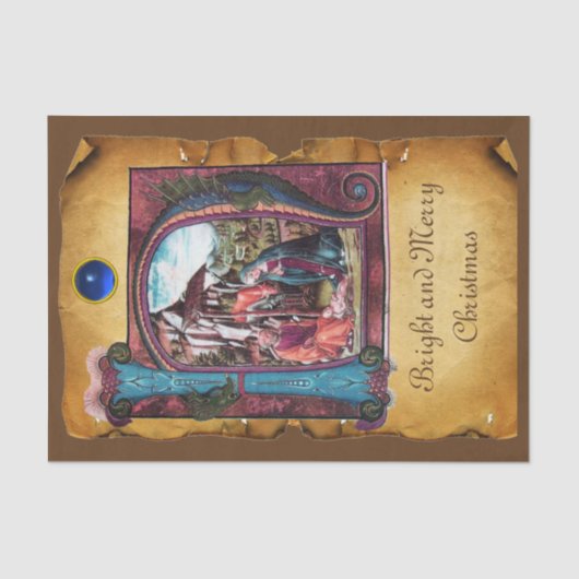 NATIVITEITSCHRISTMAS PARCHMENT MONOGRAM TISSUEPAPIER (Voorkant)