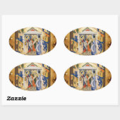 NATIVITEITSPRODUCTIE VAN CHRISTMAS OVALE STICKER (Vel)