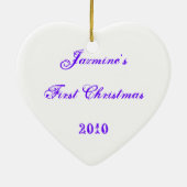 nativiteitsscène baby ' s eerste kerstversiering keramisch ornament (Achterkant)