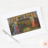 Nativiteitsscène Christus Heilige Familie Angels Rechthoekige Sticker (Envelop)