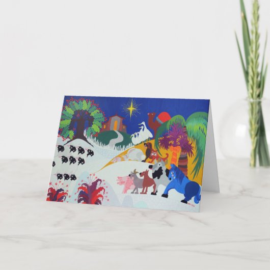 Nativiteitsscène Feestdagen Kaart (Voorkant)