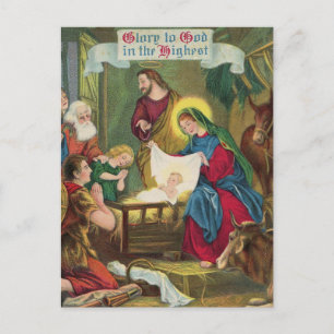  nativiteitsscène in Bethlehem Kerstmis  Briefkaart