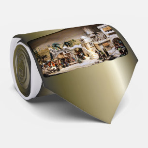 Nativiteitsscène instellen voor kerstmis stropdas