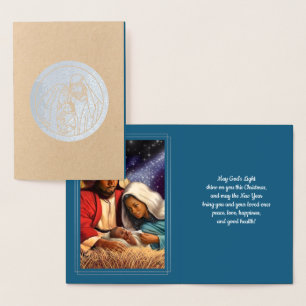 Nativiteitsscène Luxe echte kerstkaarten voor Foli Folie Kaarten