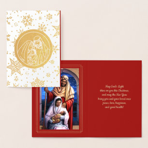 Nativiteitsscène Luxe echte kerstkaarten voor Foli Folie Kaarten