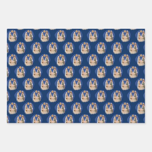 Nativiteitsscène Mary Joseph Jesus Pattern Kerstmi Inpakpapier Vel (Voorkant 2)