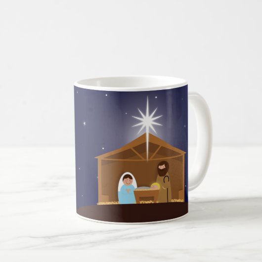 Nativiteitsscène met bijbelversie koffiemok (Voorkant rechts)