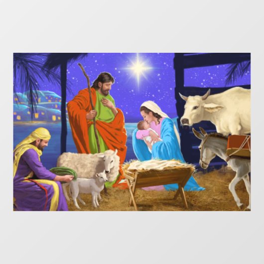 nativiteitsscène raamsticker (Vel)
