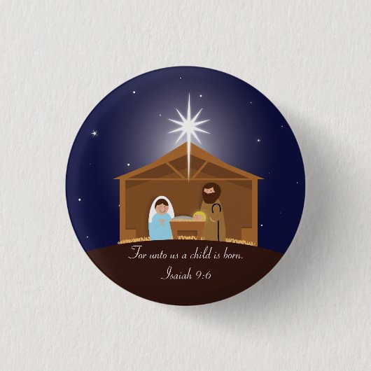Nativiteitsscène Ronde Button 3,2 Cm (Voorkant)