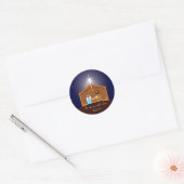 Nativiteitsscène Ronde Sticker (Envelop)